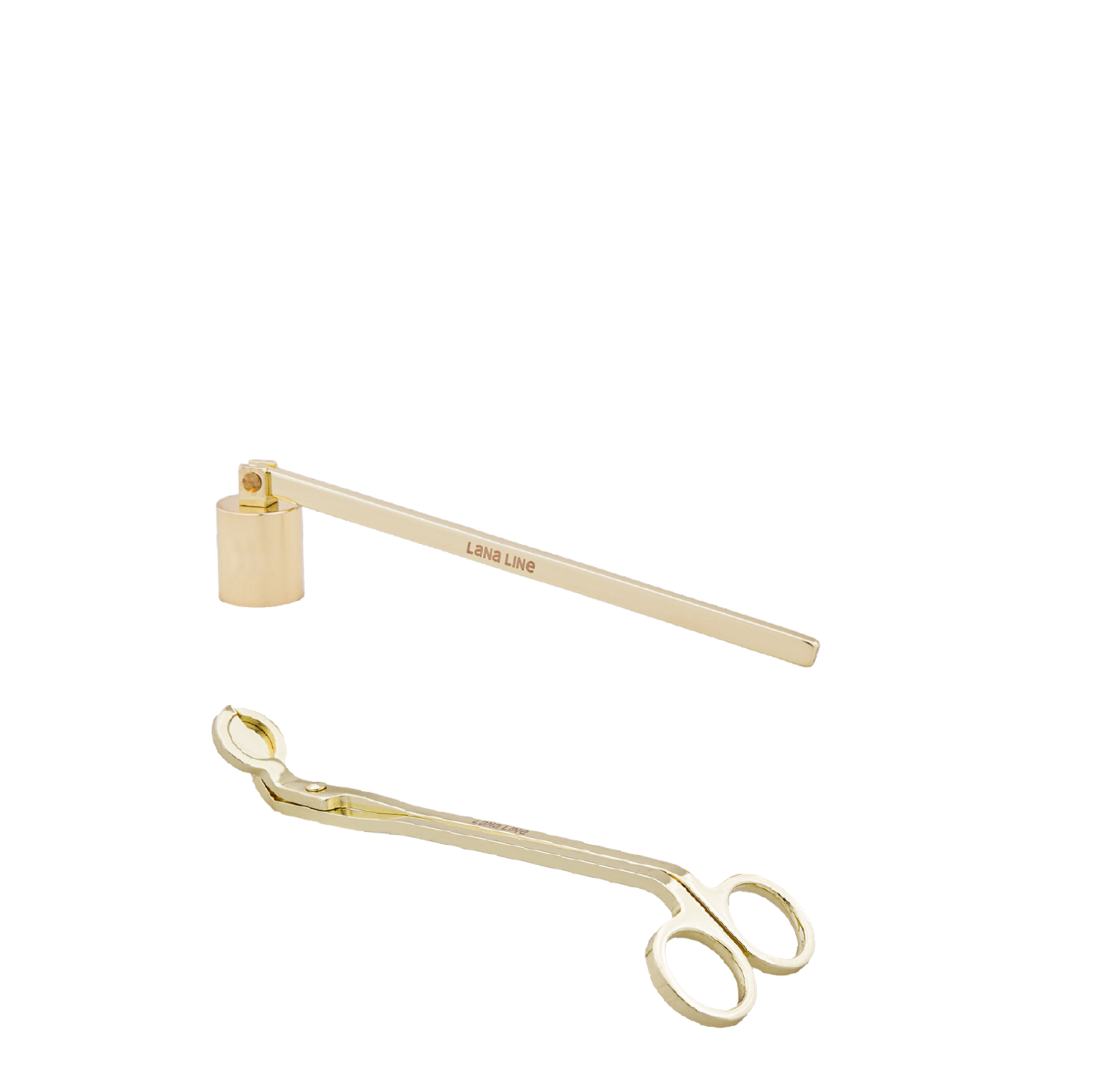 Gold Candle Care Kit with Wick Trimmer and Snuffer Set